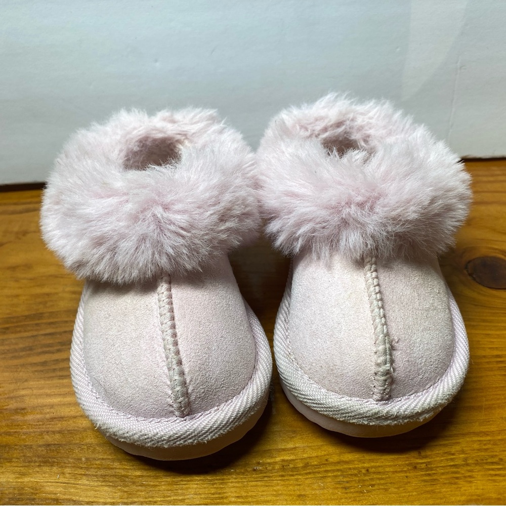 Pink Fluffy Toddler Slippers